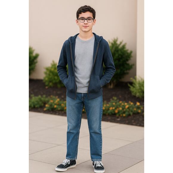 The Children’s Place Boys Jeans Size 12 Straight Fit Adjustable Waist Blue - Picture 1 of 6